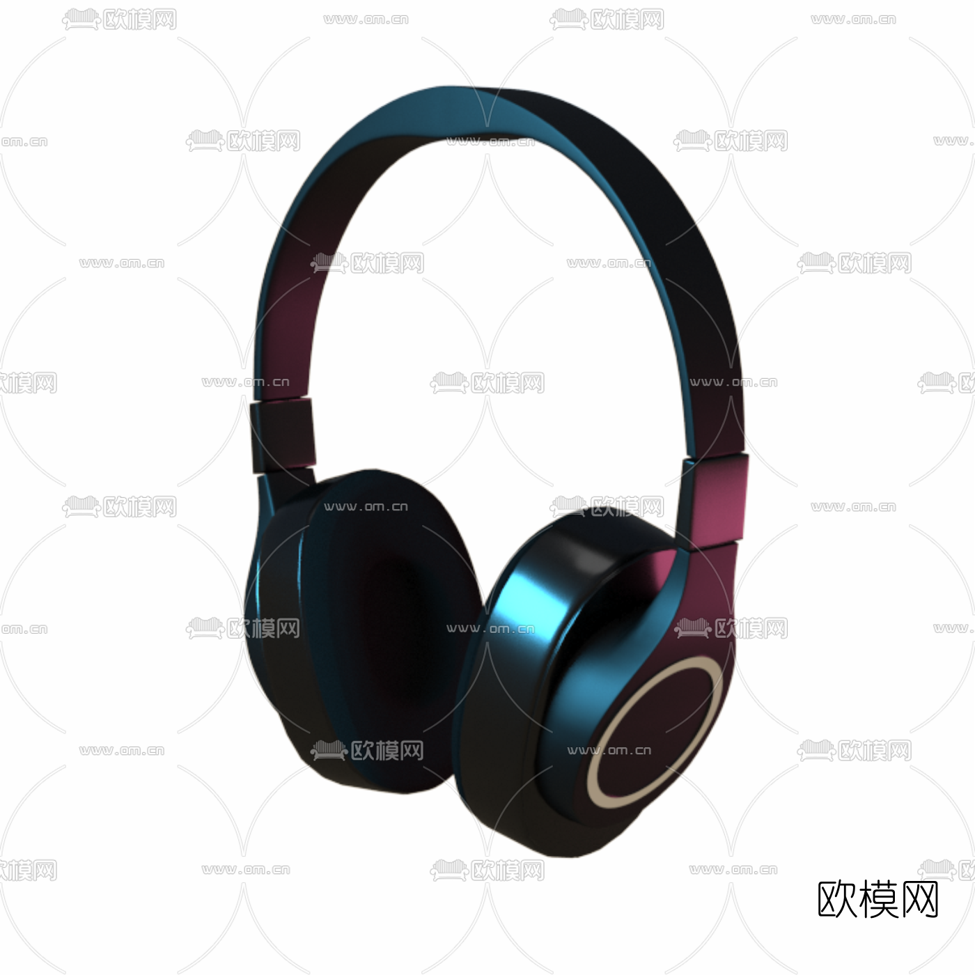 现代头戴式耳机3d模型