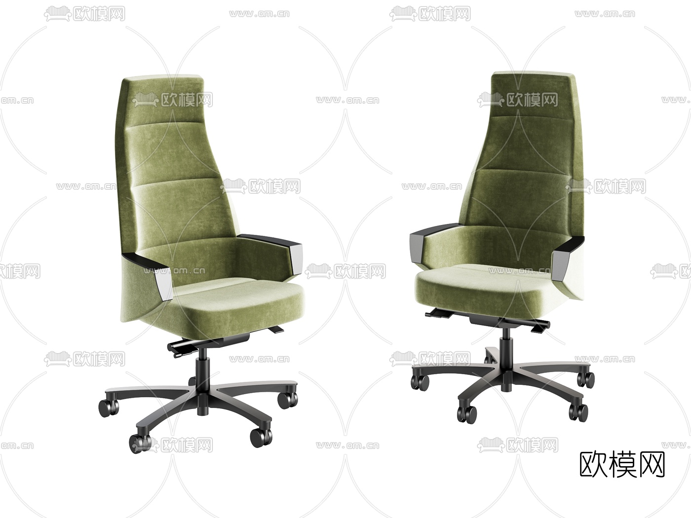 现代布艺办公椅班椅3d模型下载