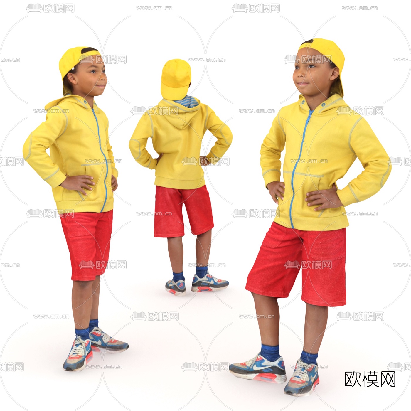 欧式站姿男孩3d模型下载