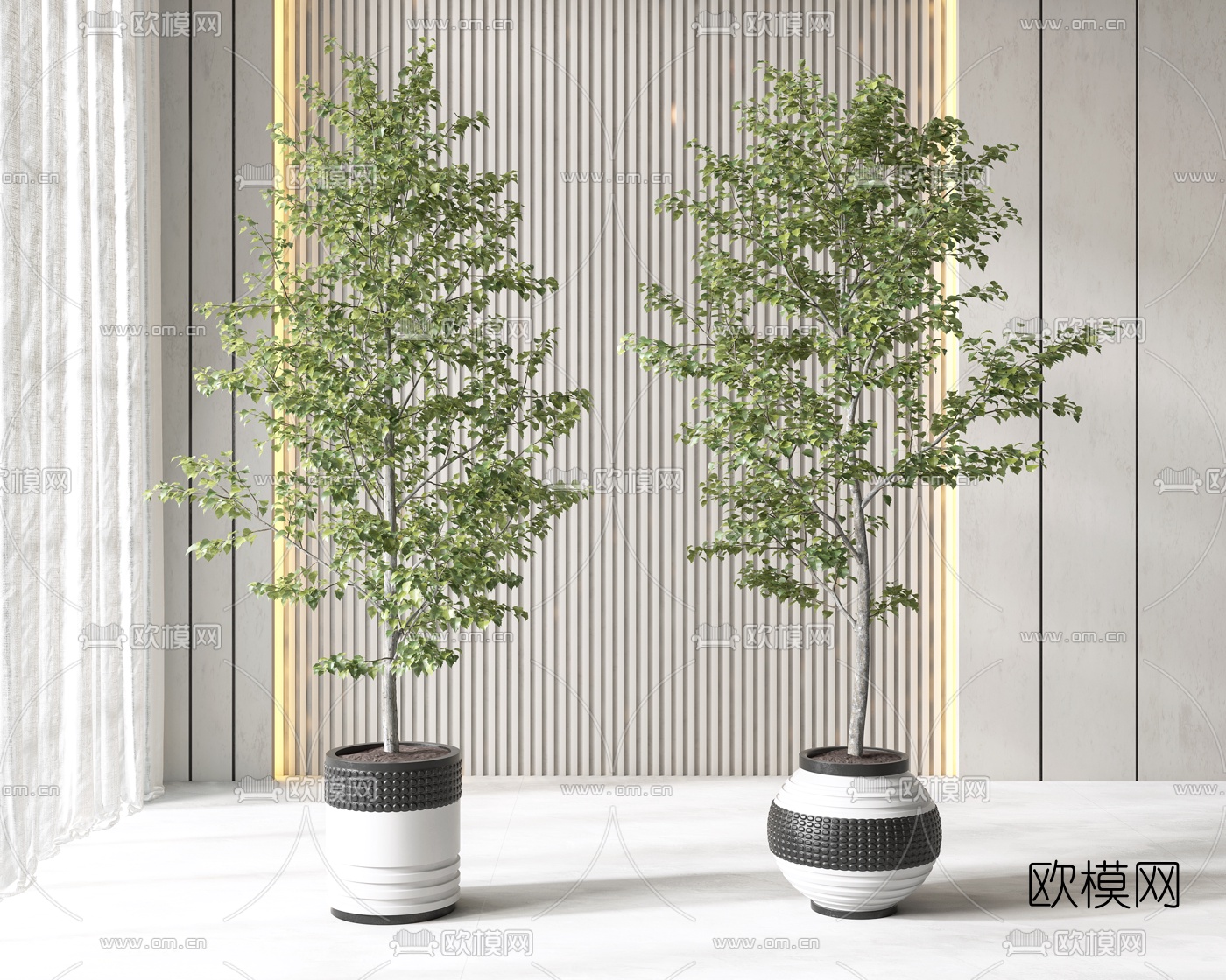 现代植物盆栽3d模型