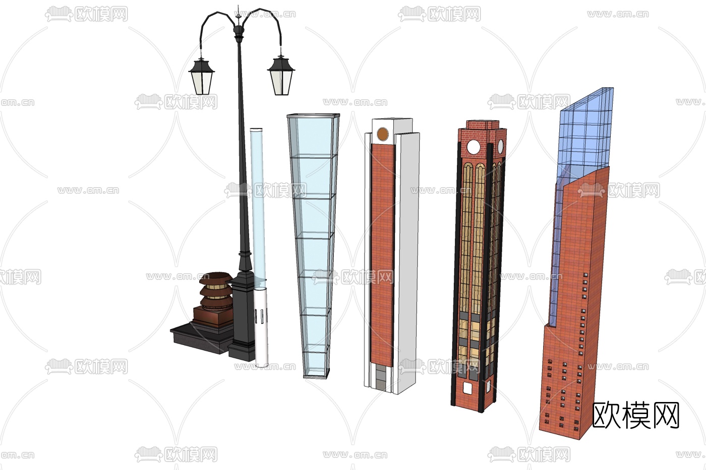 欧式路灯免费su模型下载