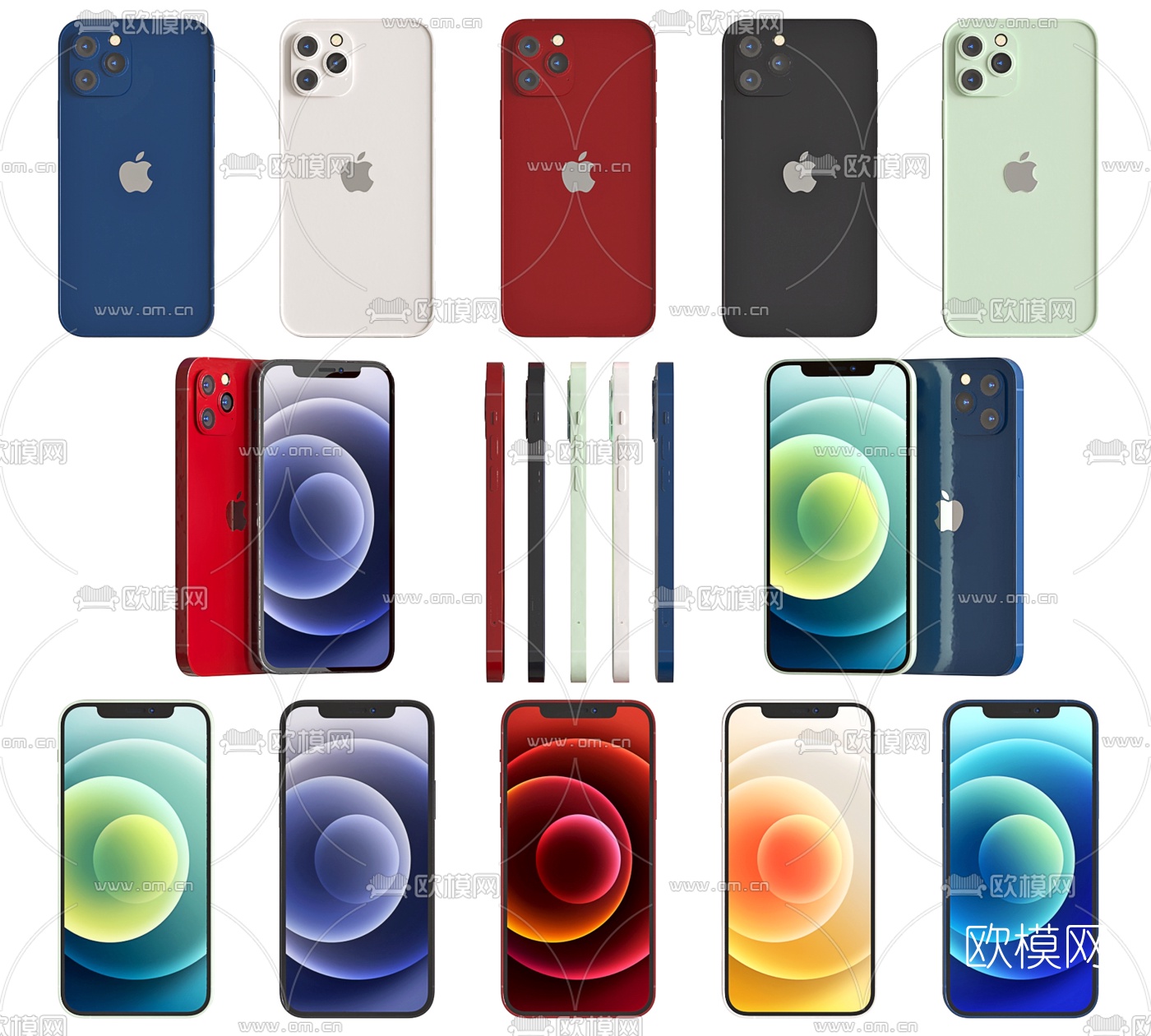 现代苹果iphone12手机3d模型