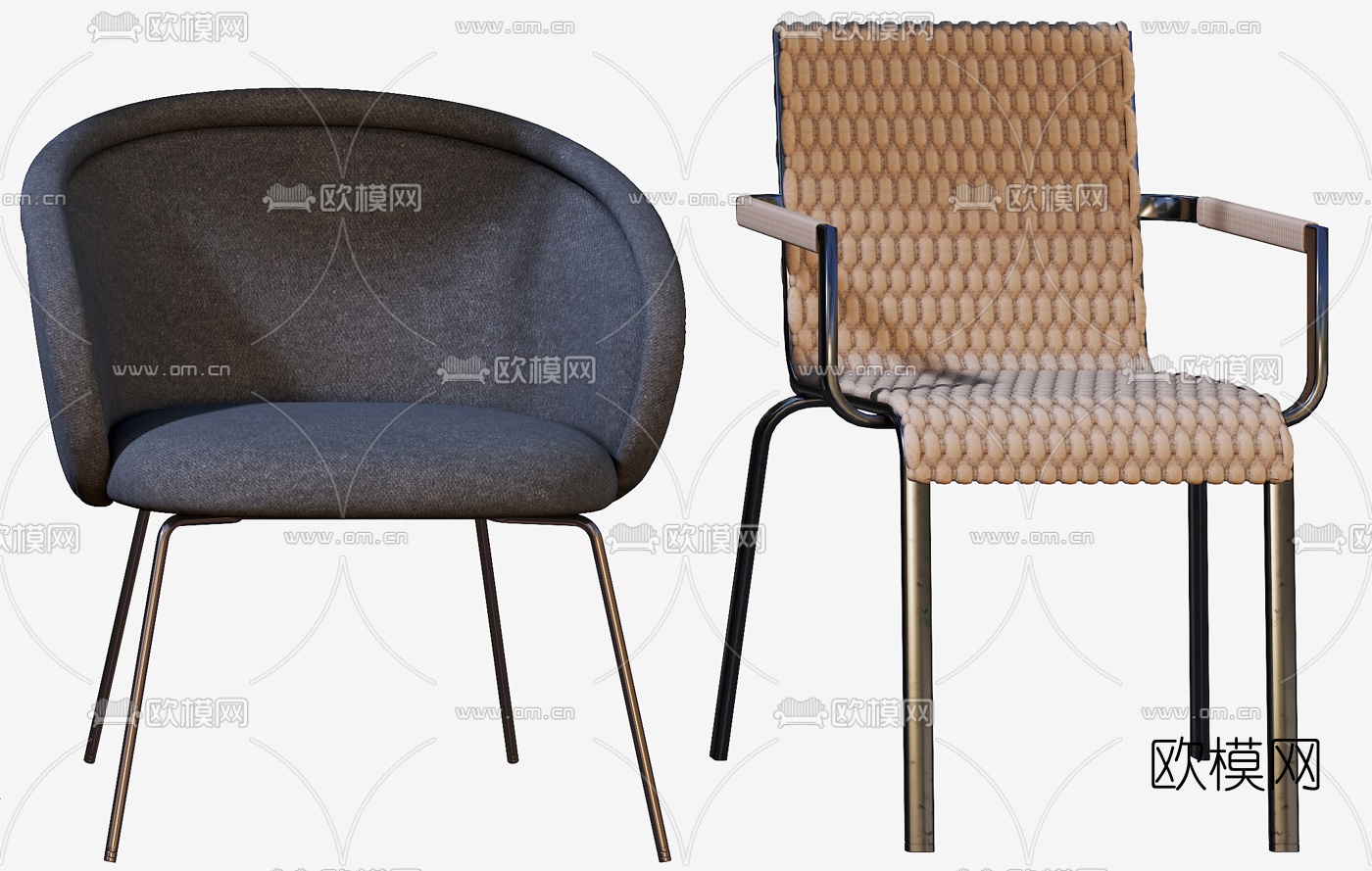 现代布艺休闲椅3d模型