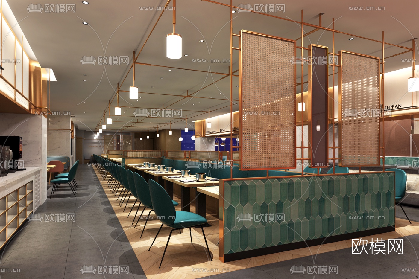 现代海鲜自助餐厅3d模型下载（渲染图6）