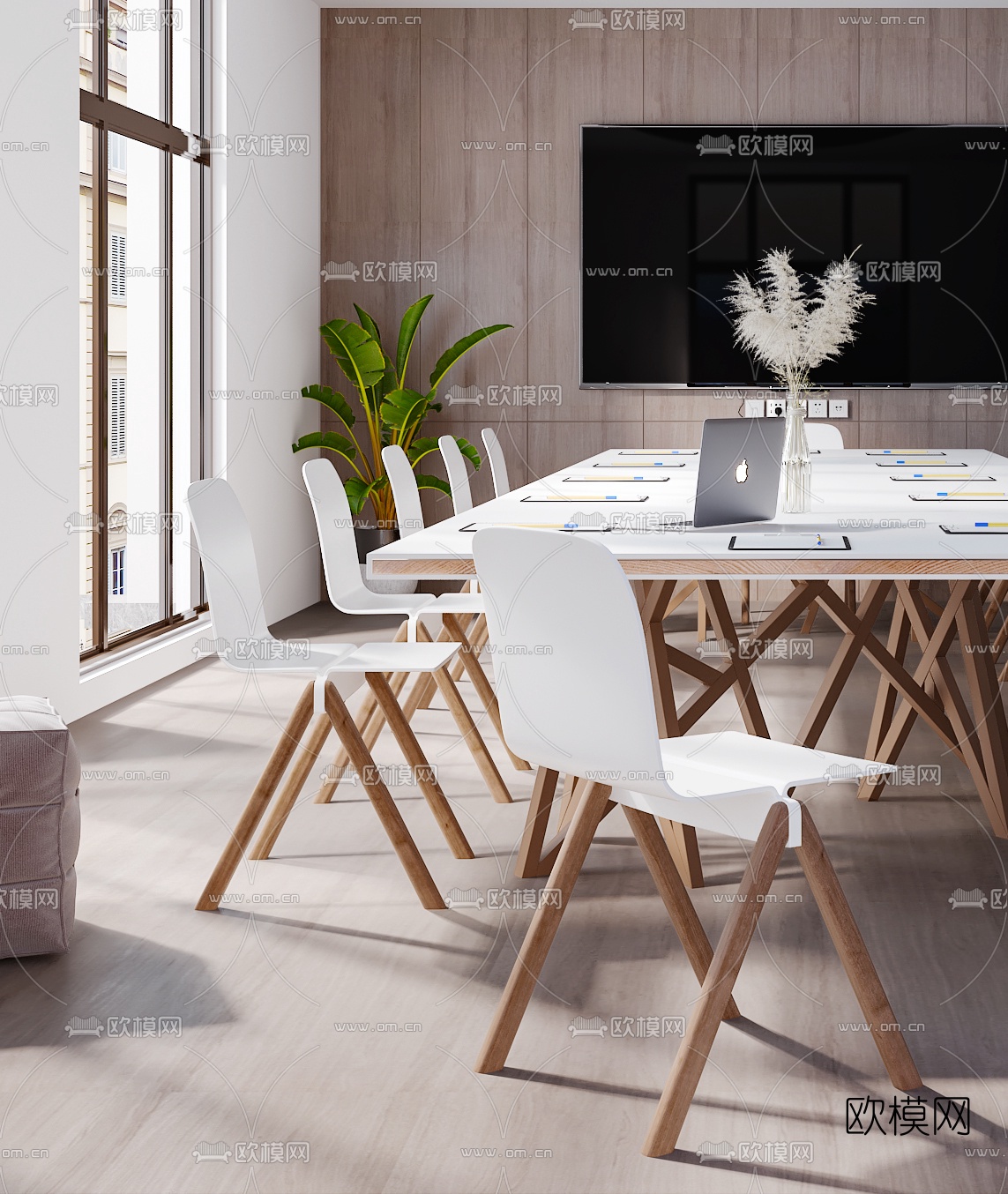 北欧办公室会议室3d模型下载（渲染图4）