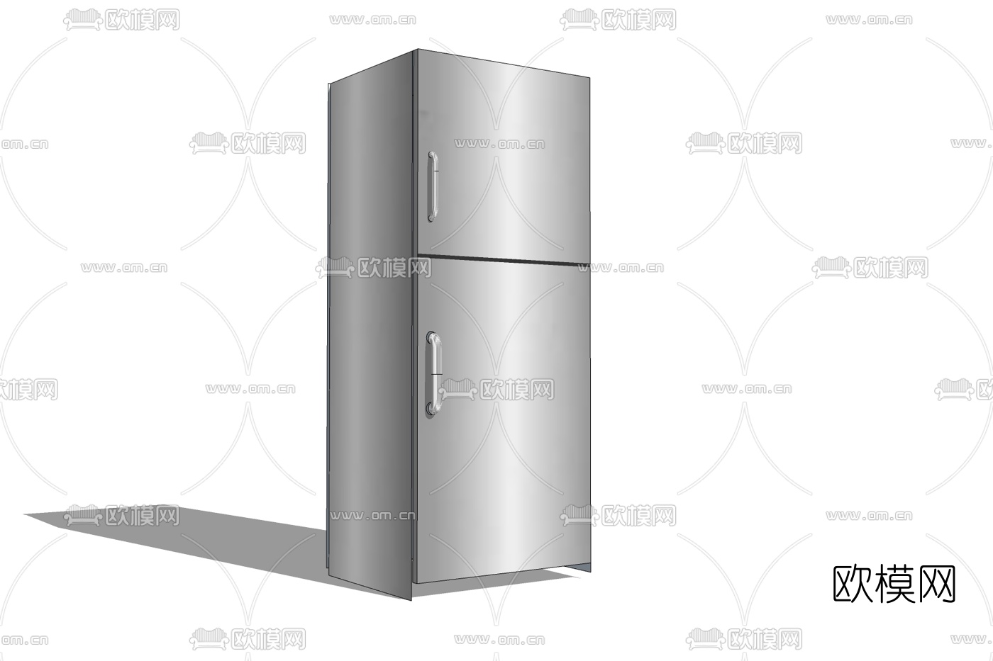 现代单开门冰箱免费su模型下载