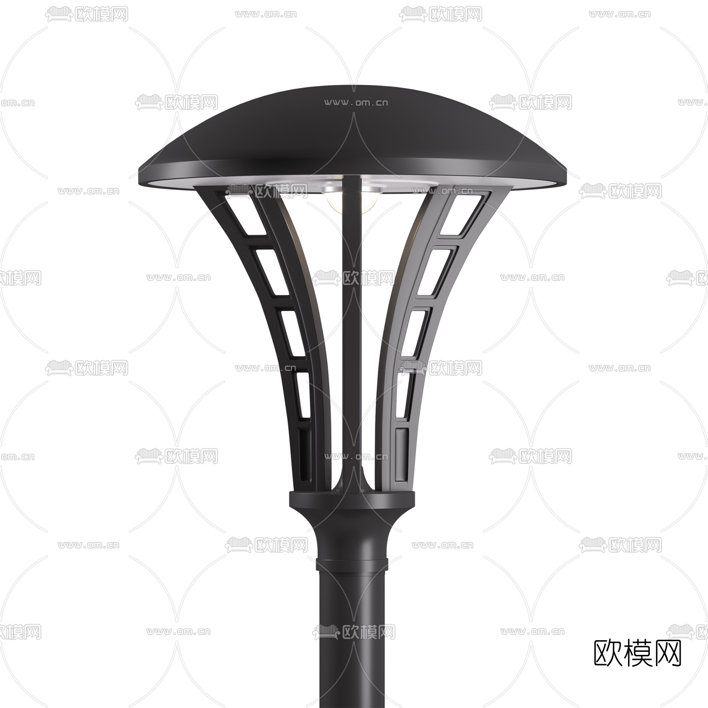 现代金属路灯户外灯3d模型下载（渲染图2）