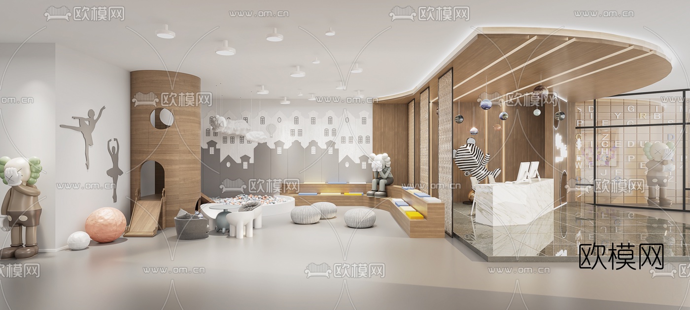 现代舞蹈培训学校3d模型