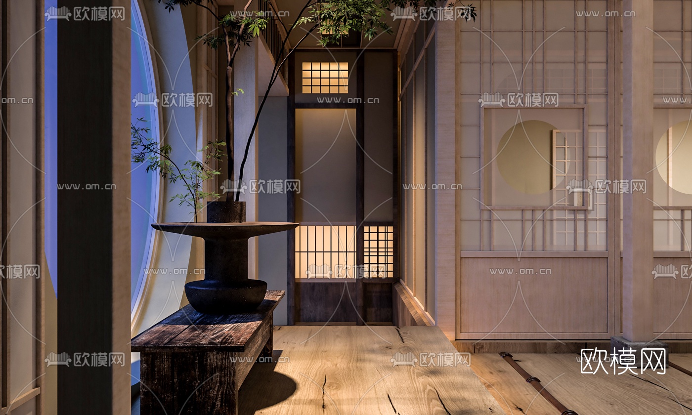 日式日料店3d模型下载（渲染图2）