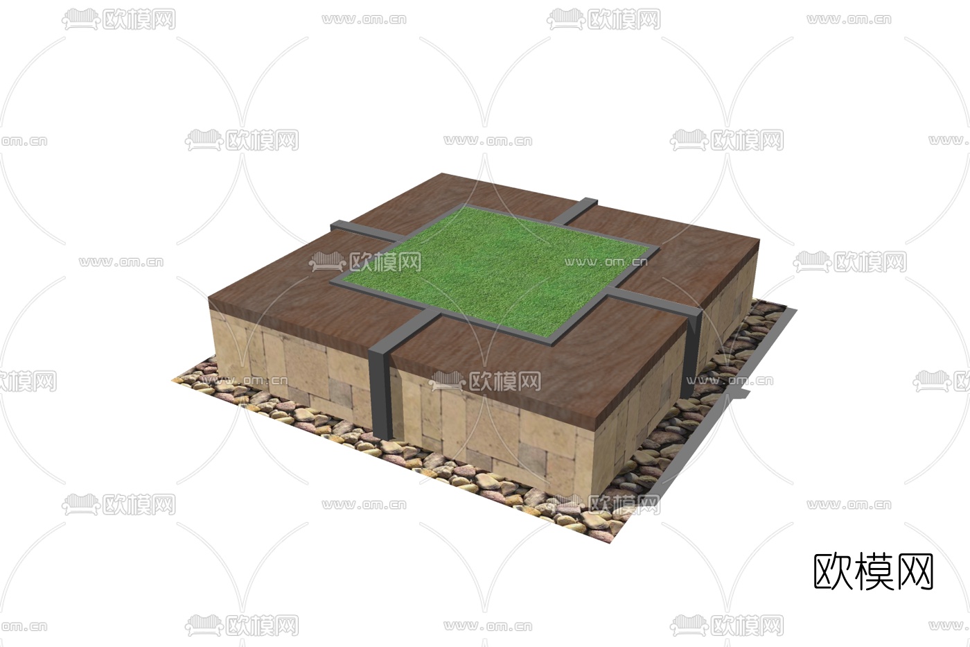 现代花坛su模型下载