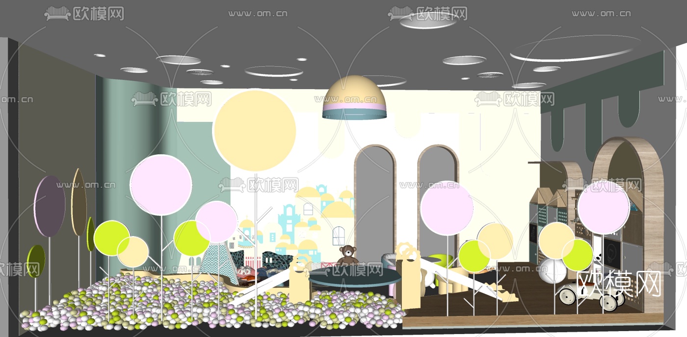 现代儿童娱乐房su模型下载