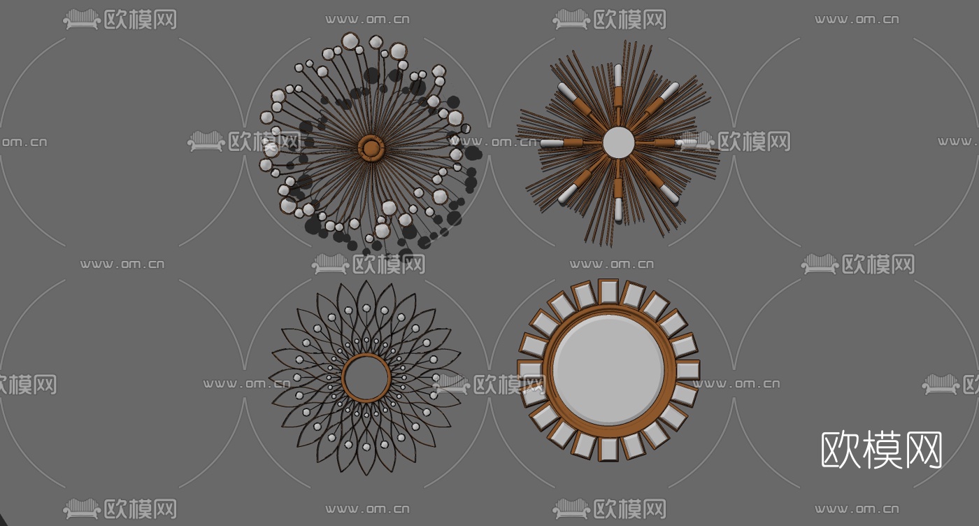 现代轻奢墙饰su模型下载