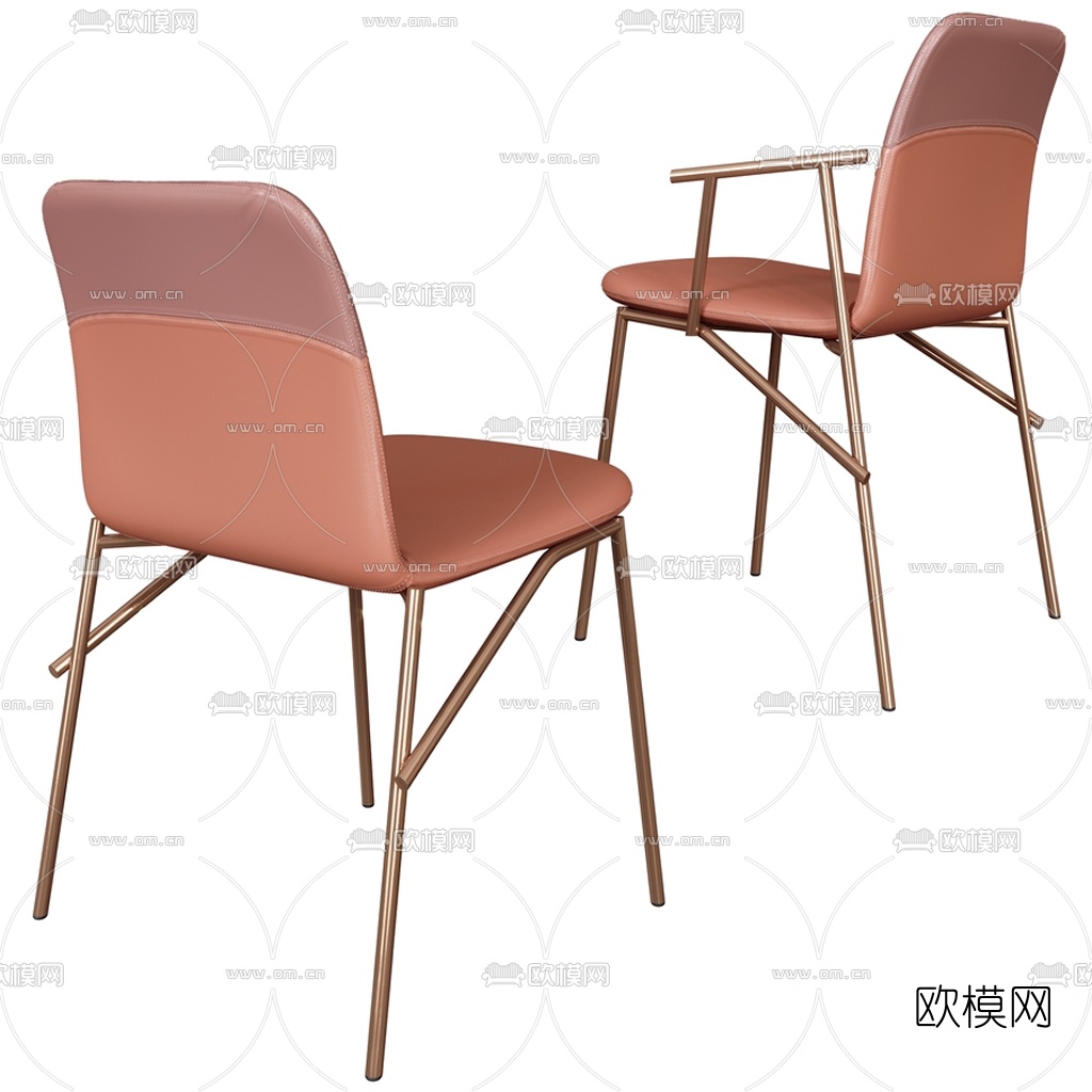 现代皮革单椅3d模型下载（渲染图3）