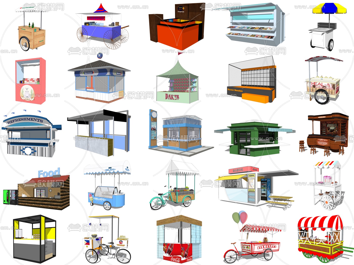 现代售卖亭小卖铺su模型下载（渲染图4）