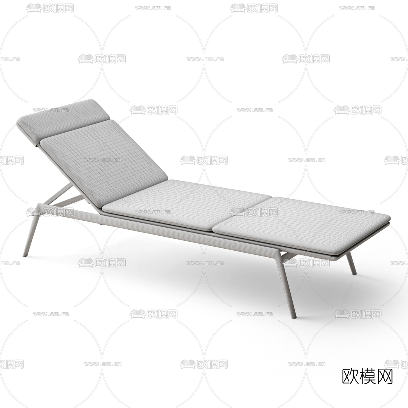 现代户外躺椅3d模型