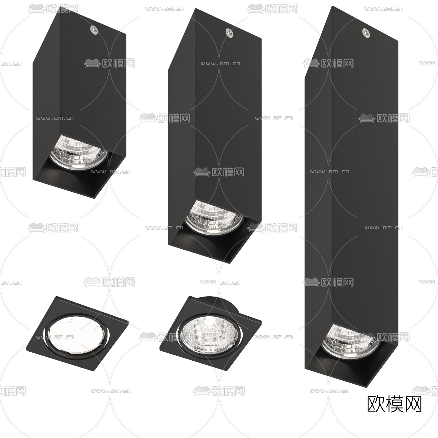 现代筒灯射灯3d模型