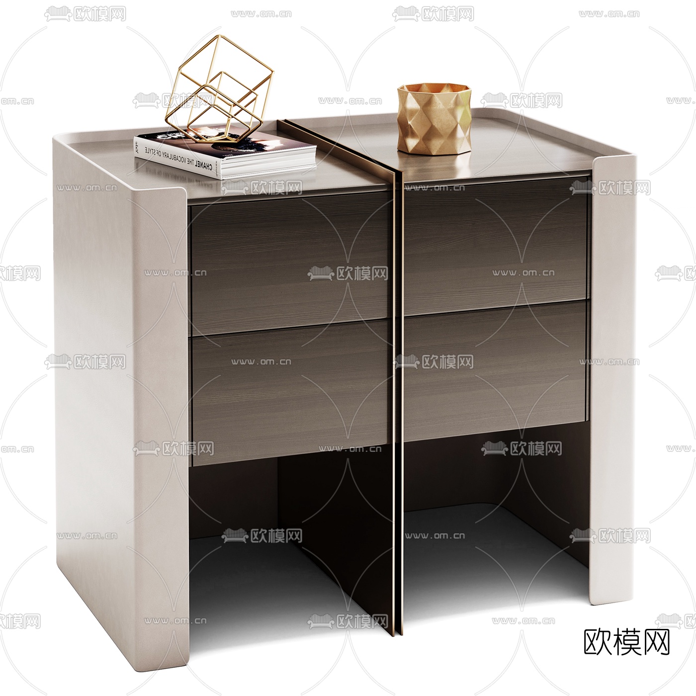 现代轻奢床头柜3d模型下载（渲染图4）