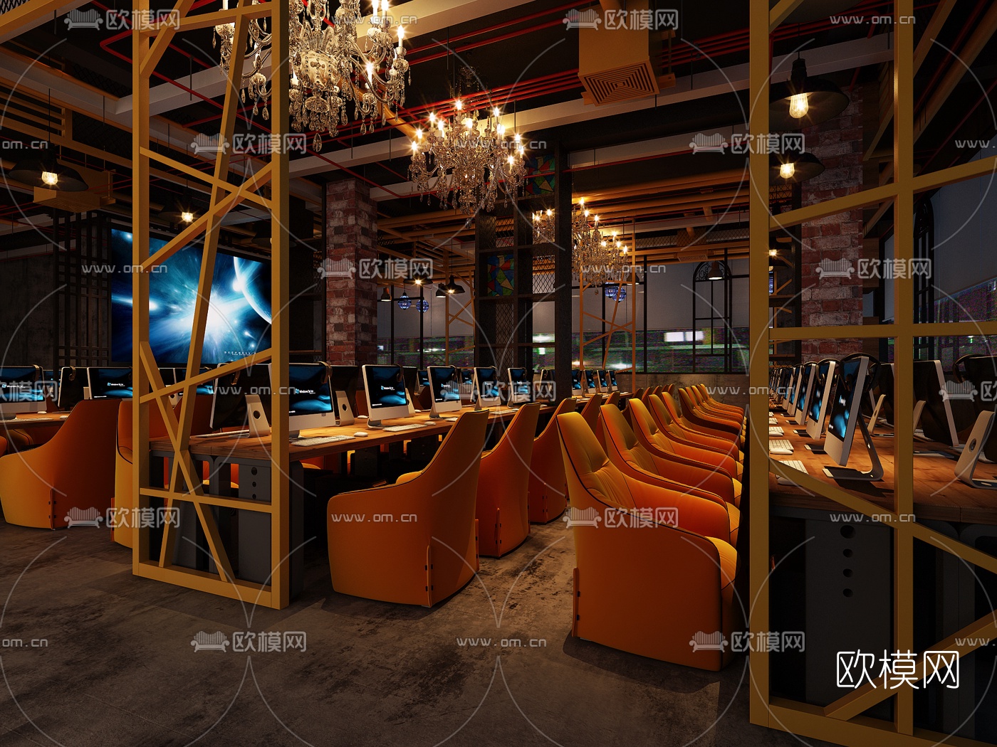 现代网咖免费3d模型下载