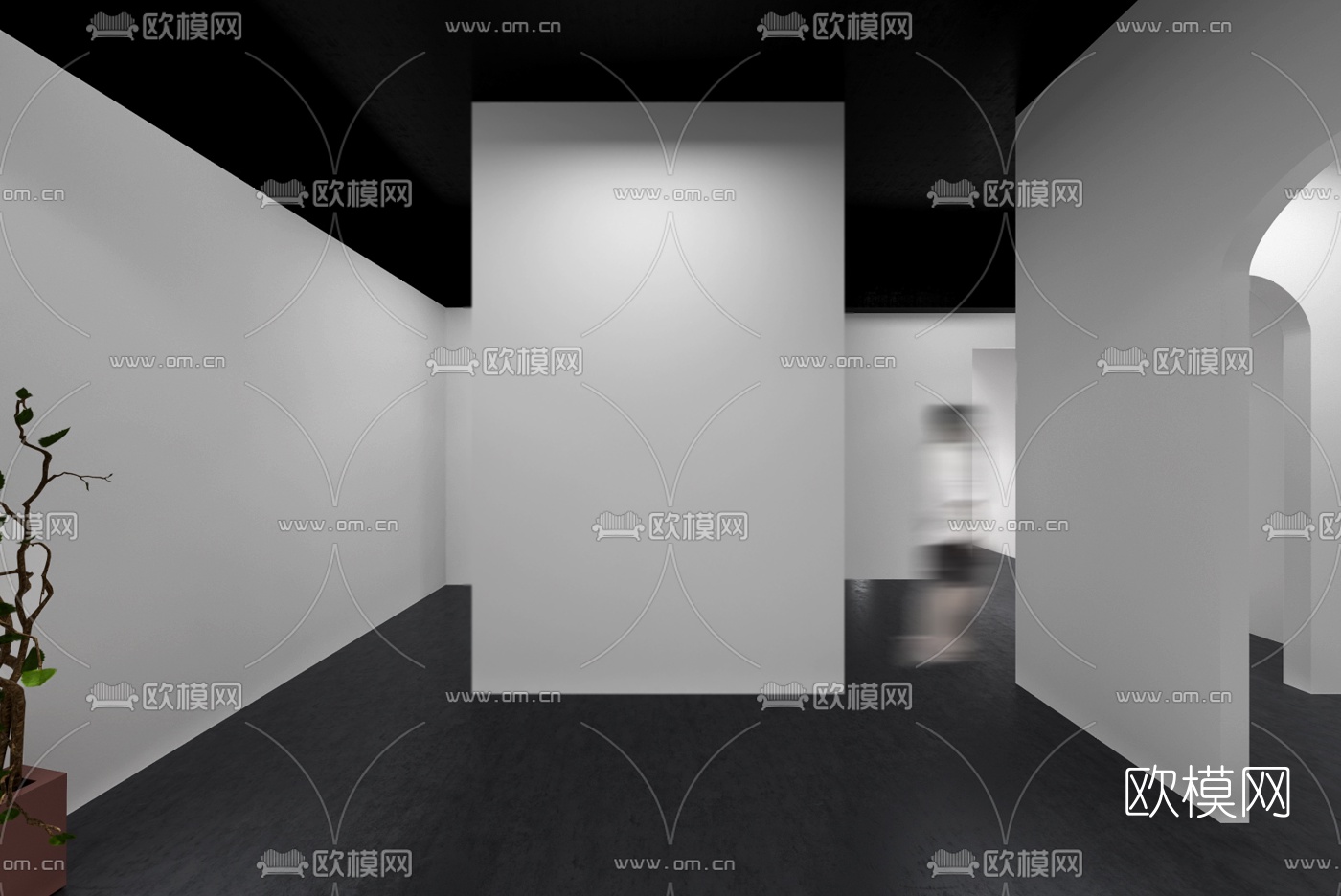 现代极简展厅3d模型