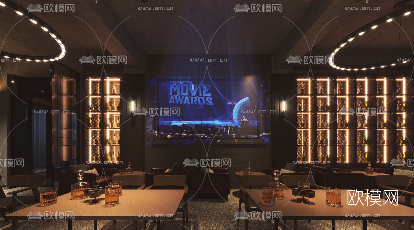 美式清吧酒吧3d模型