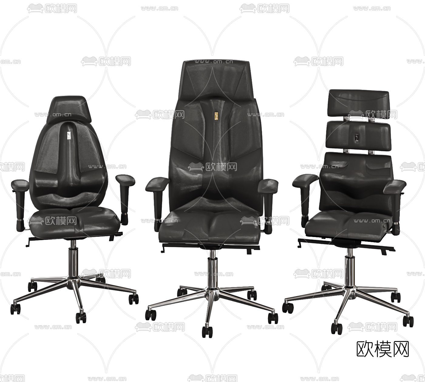 现代皮革办公椅班椅3d模型下载