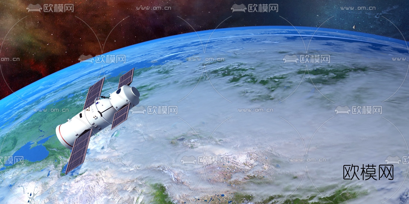现代卫星航天器3d模型下载