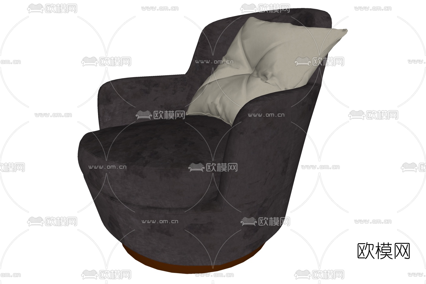 现代布艺单人沙发免费su模型下载
