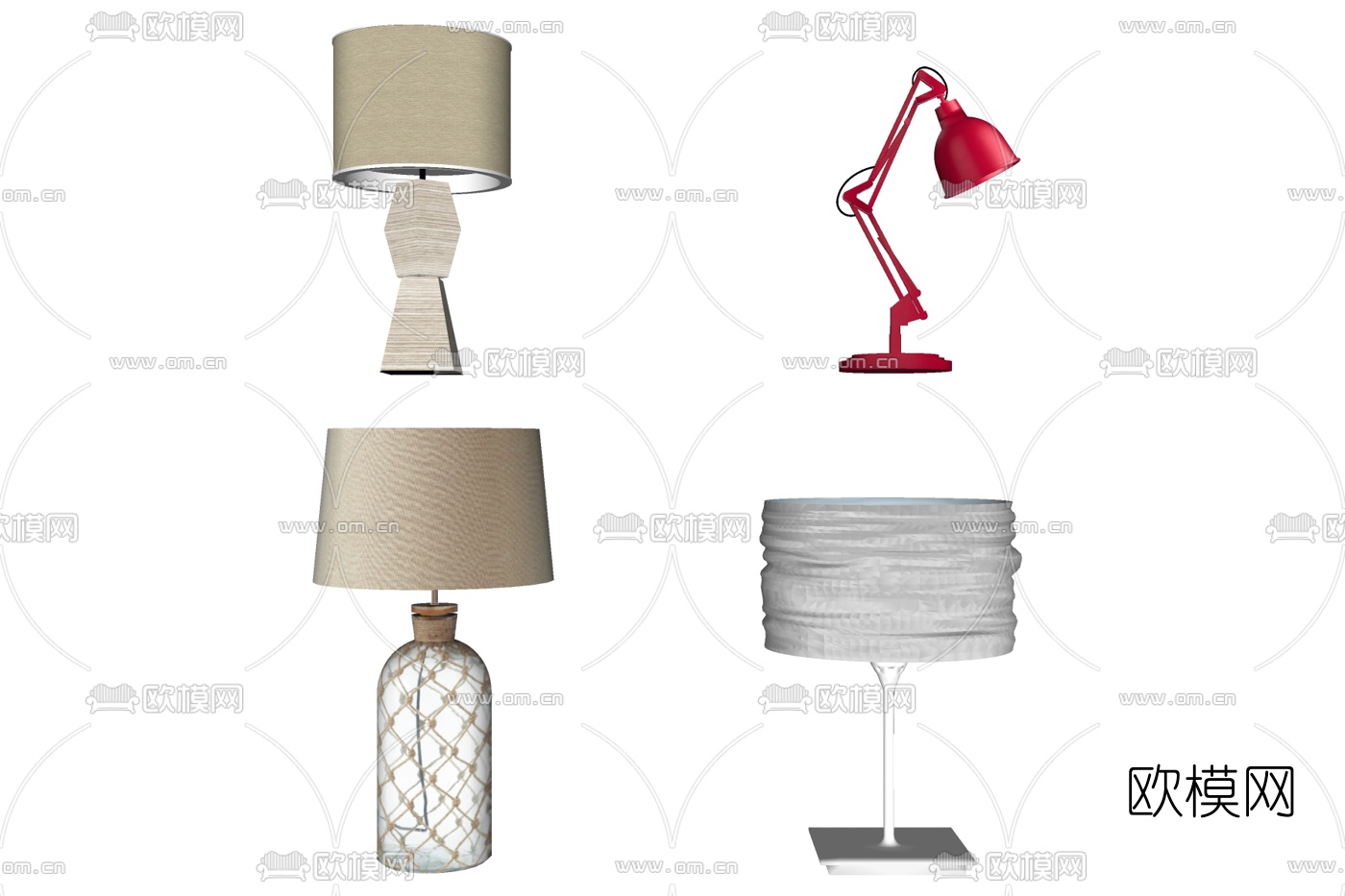 现代台灯su模型下载