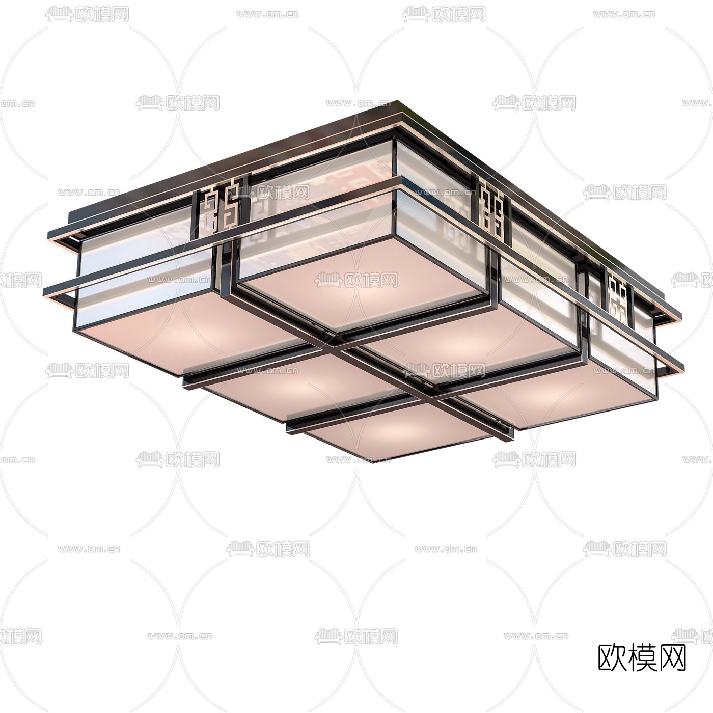 新中式轻奢吸顶灯3d模型