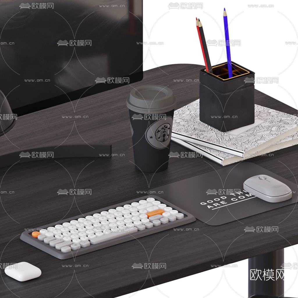 现代电脑桌椅书桌椅3d模型
