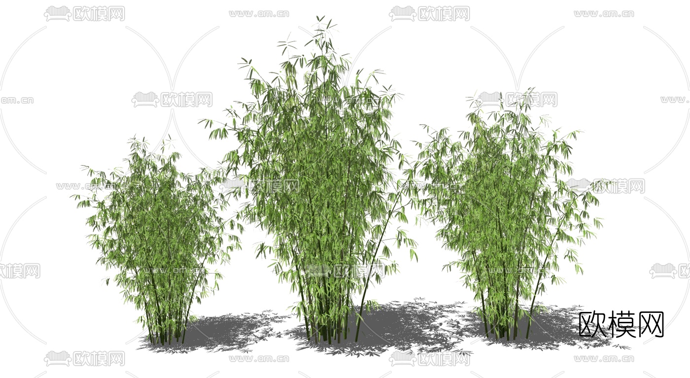 现代竹子su模型下载