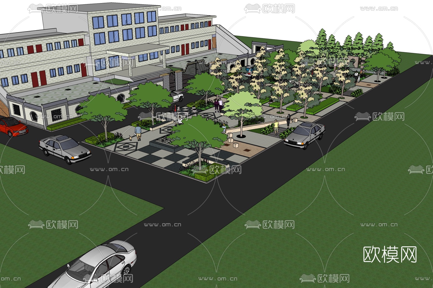 新中式酒店免费su模型下载