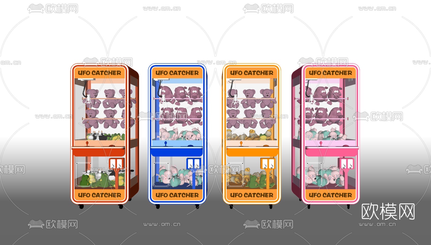 现代抓娃娃机su模型下载（渲染图2）