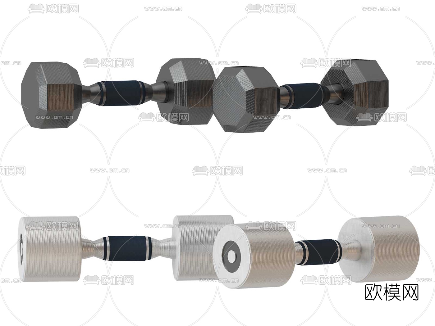 现代健身器材哑铃3d模型下载