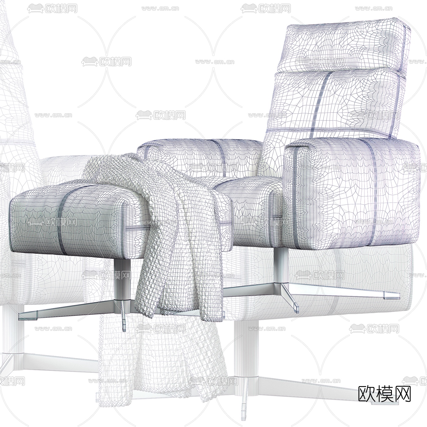 Rolf Benz 靠背办公休闲沙发3d模型下载（渲染图4）