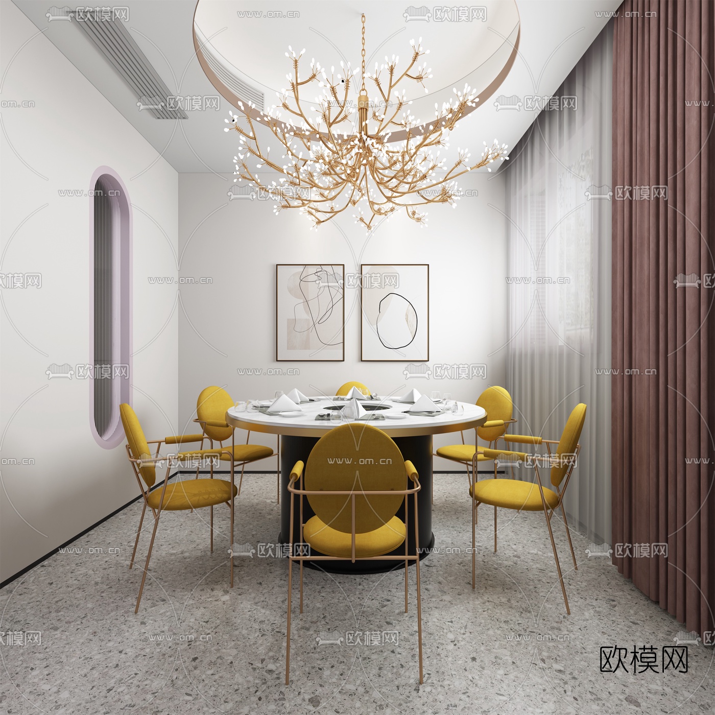 北欧火锅店免费3d模型下载（渲染图8）