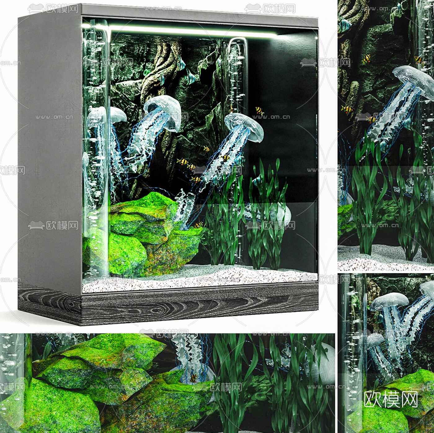 现代玻璃鱼缸3d模型下载