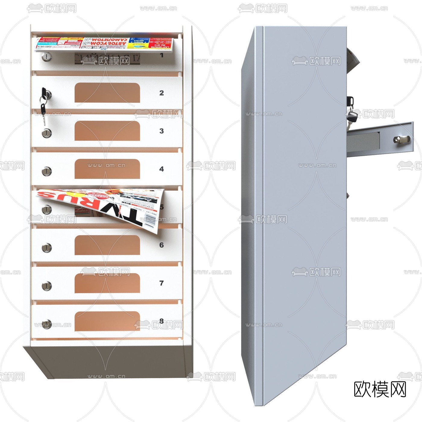 现代邮件信报箱3d模型