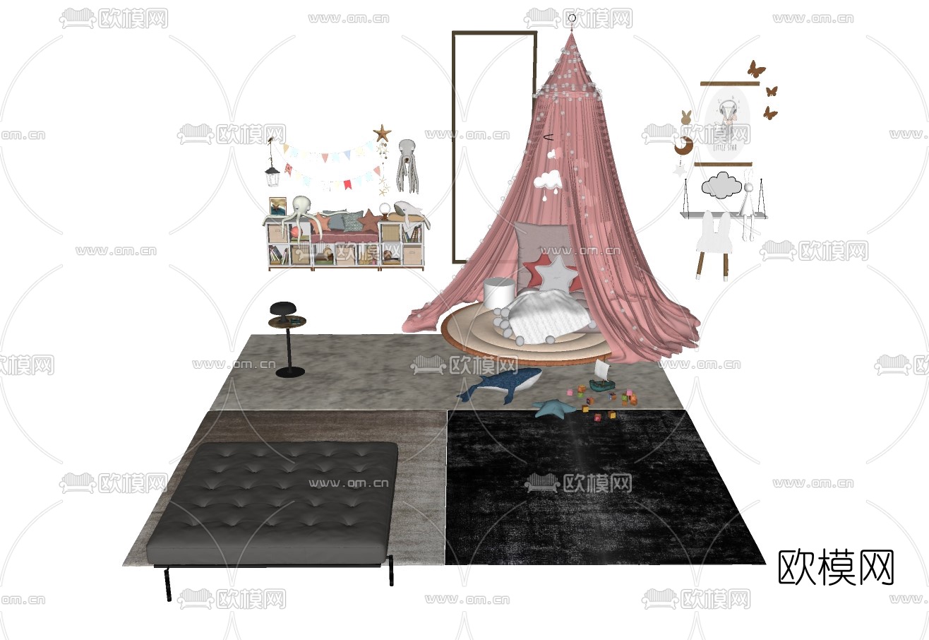 现代儿童帐篷su模型下载