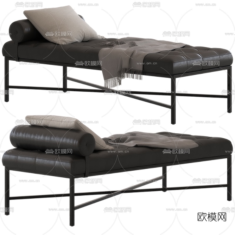 现代皮革脚踏3d模型下载