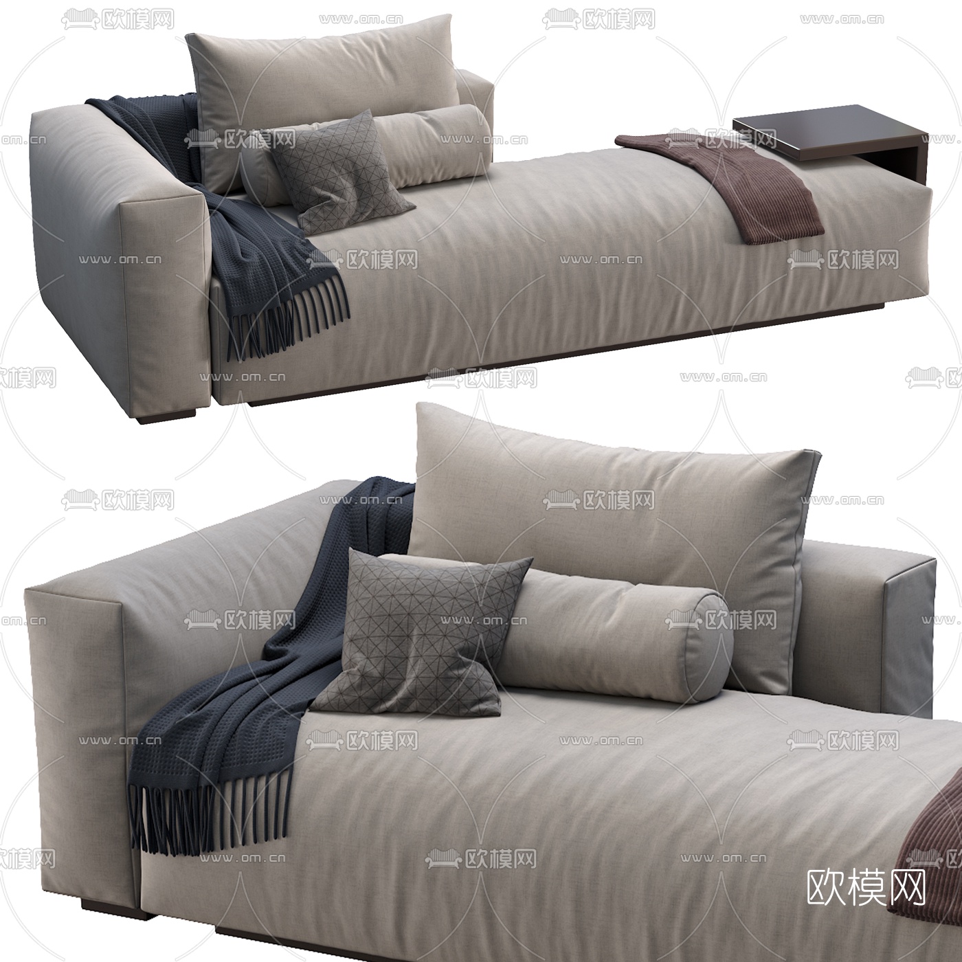 现代布艺贵妃椅3d模型