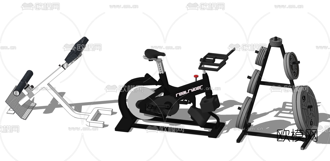现代健身器材su模型下载
