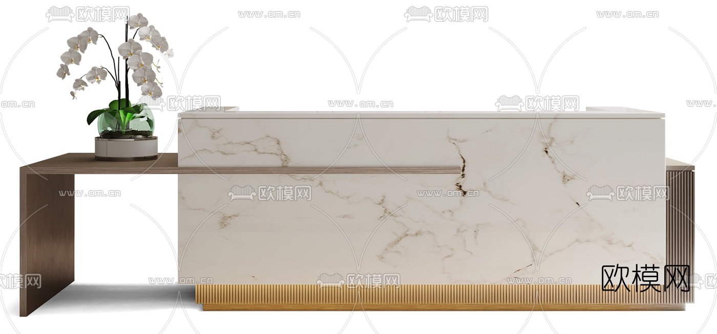 现代大理石接待台3d模型