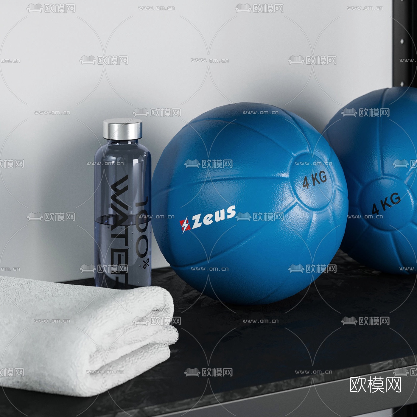 现代瑜伽毯健身设备3d模型下载（渲染图5）