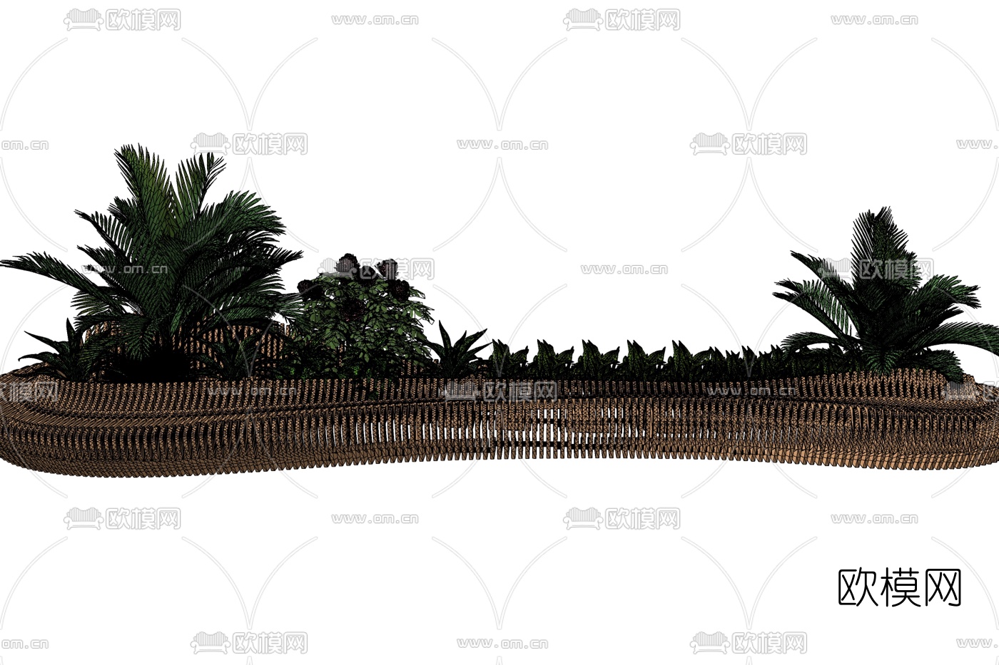 现代花坛座椅su模型下载