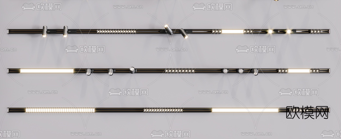 现代磁吸灯轨道灯3d模型