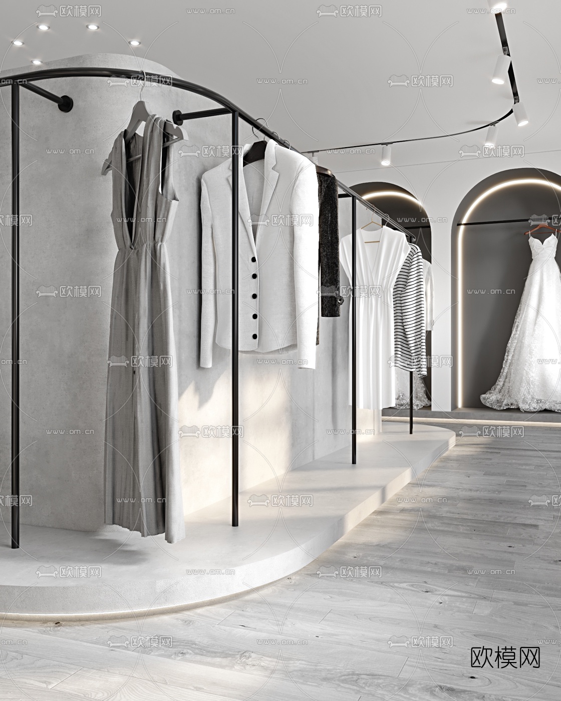 现代侘寂婚纱摄影店3d模型