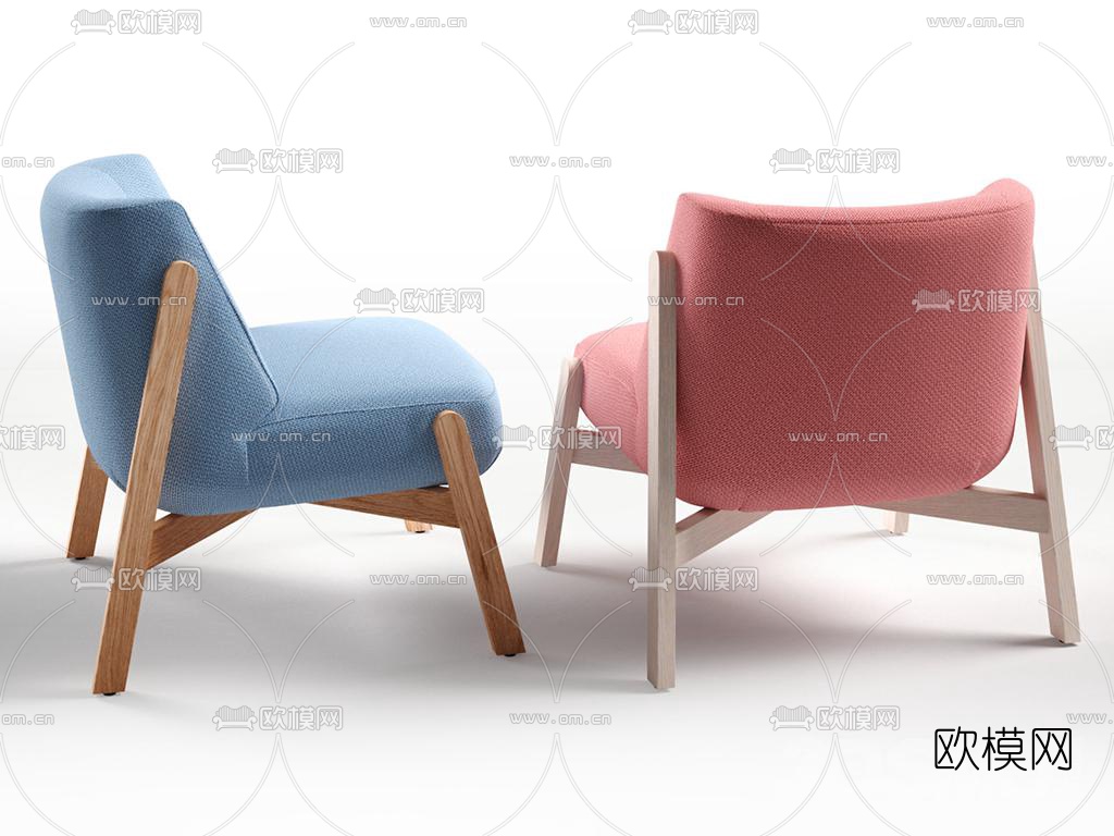 现代布艺单椅3d模型