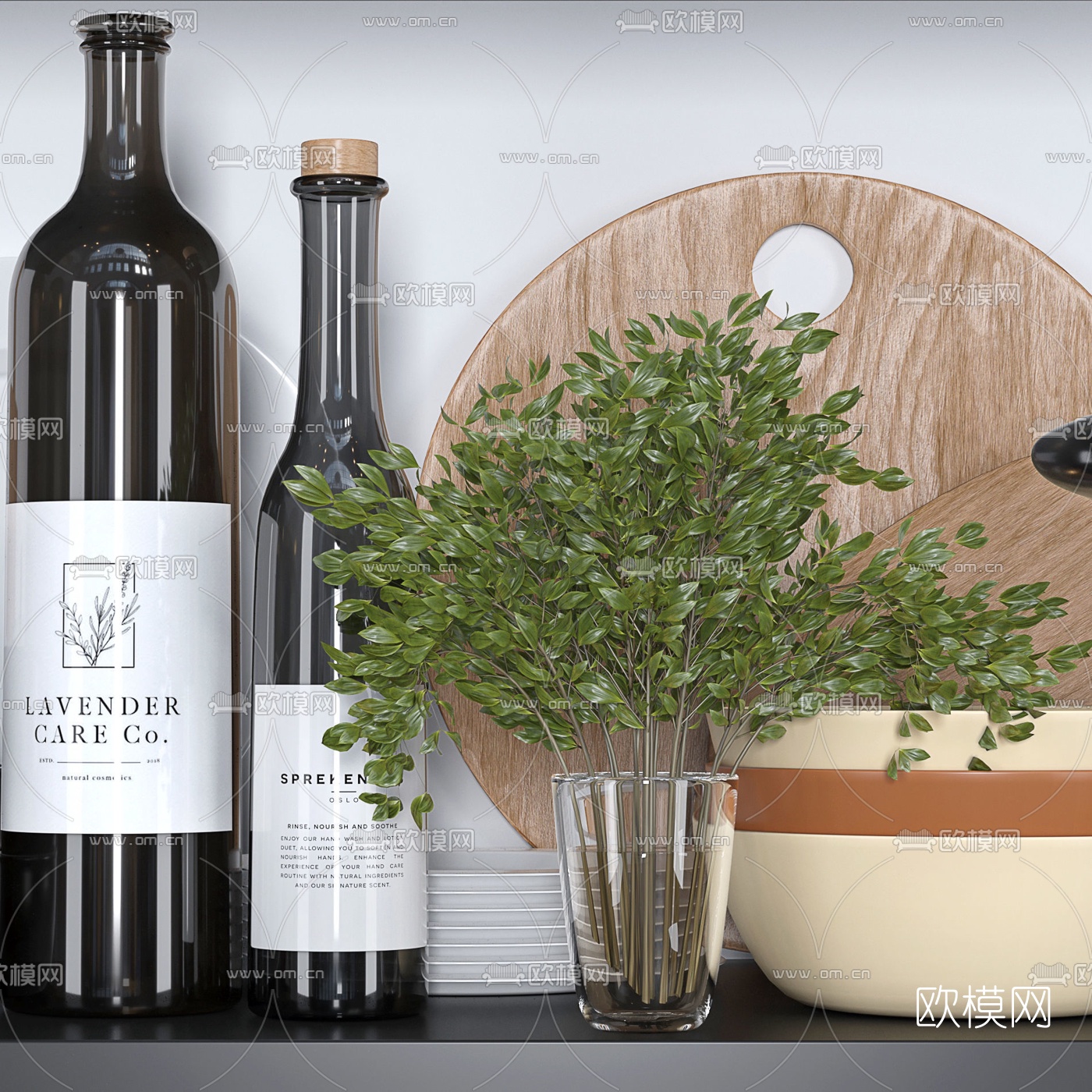 北欧厨房厨具餐具3d模型下载（渲染图2）