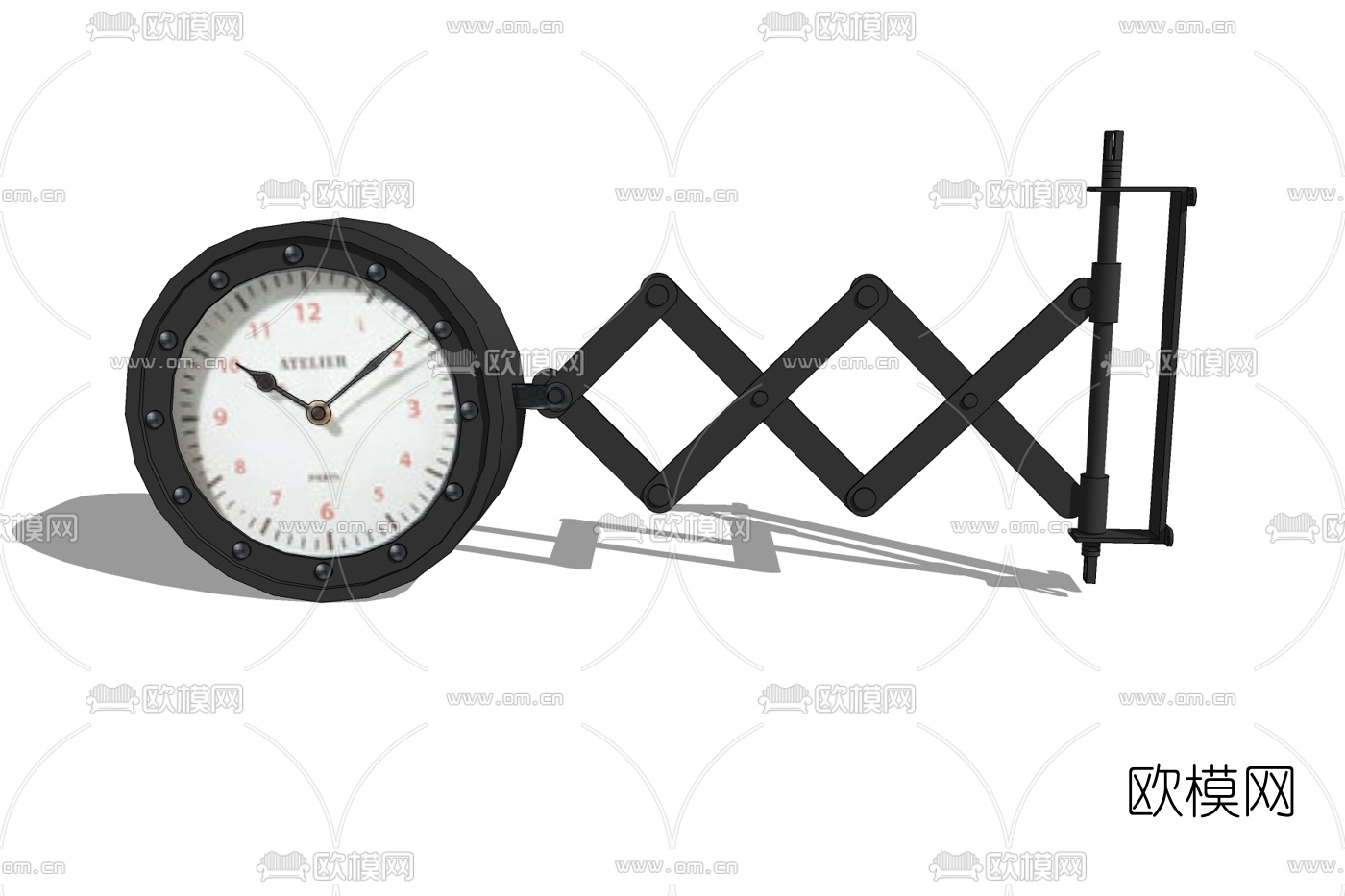工业风时钟免费su模型下载